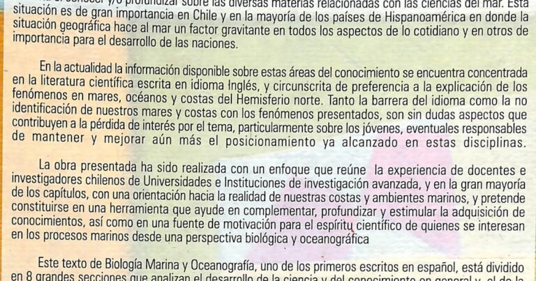 Biologia Marina Y Oceanografia Conceptos Y Procesos Tomo 1