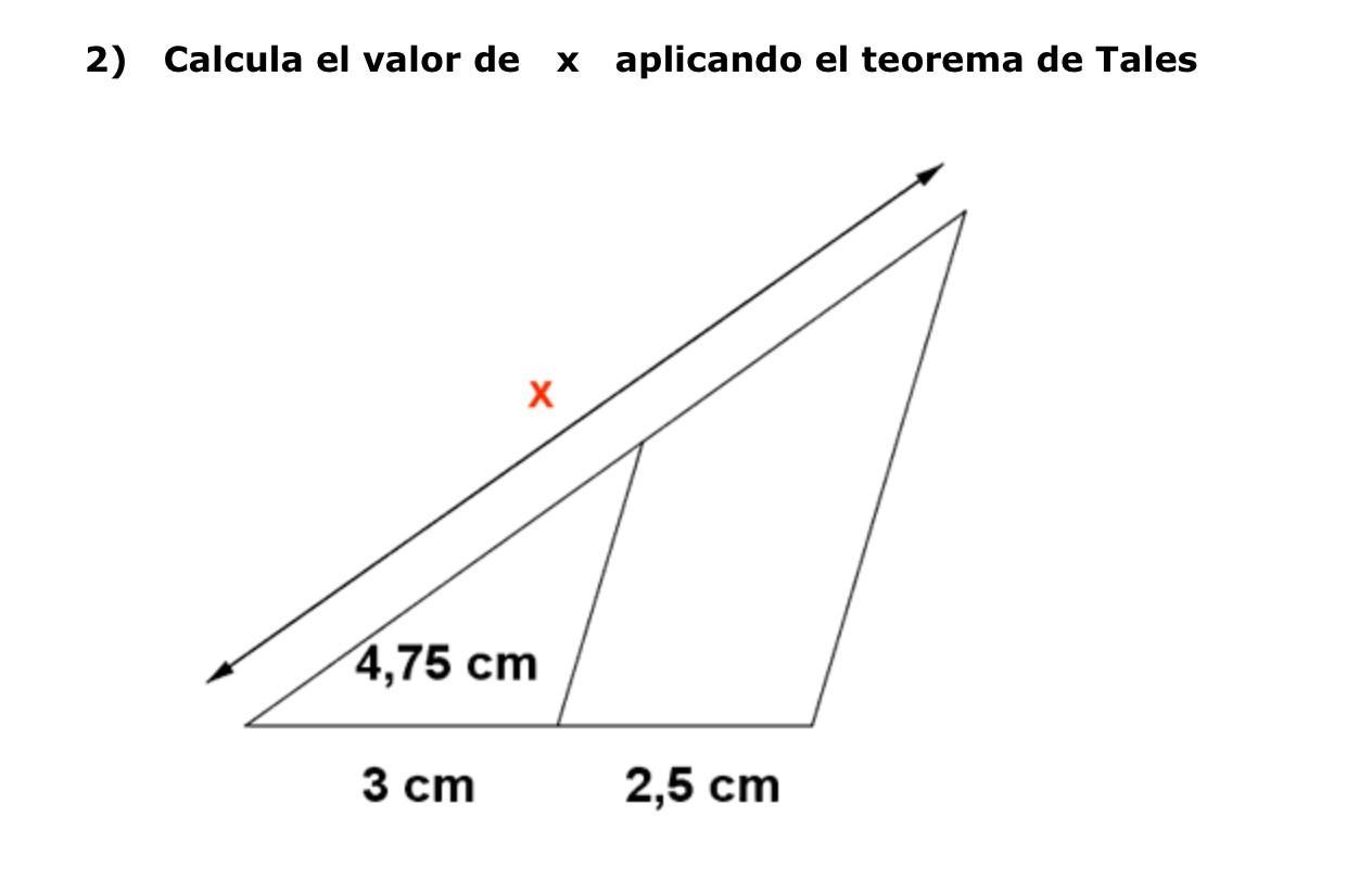 Calcula El Valor De X Aplicando El Teorema De Tales