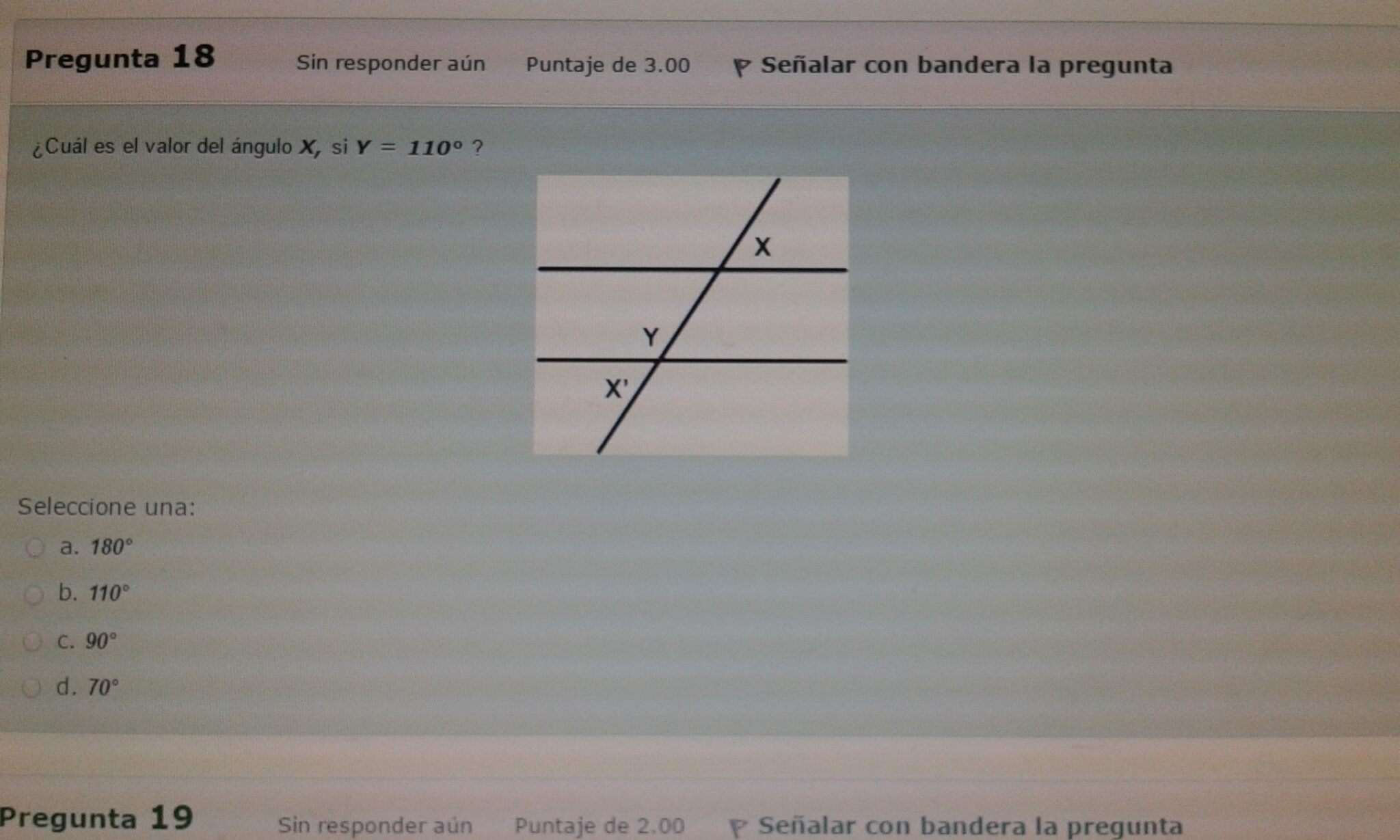 Cual Es El Valor Del Angulo X Si Y 110