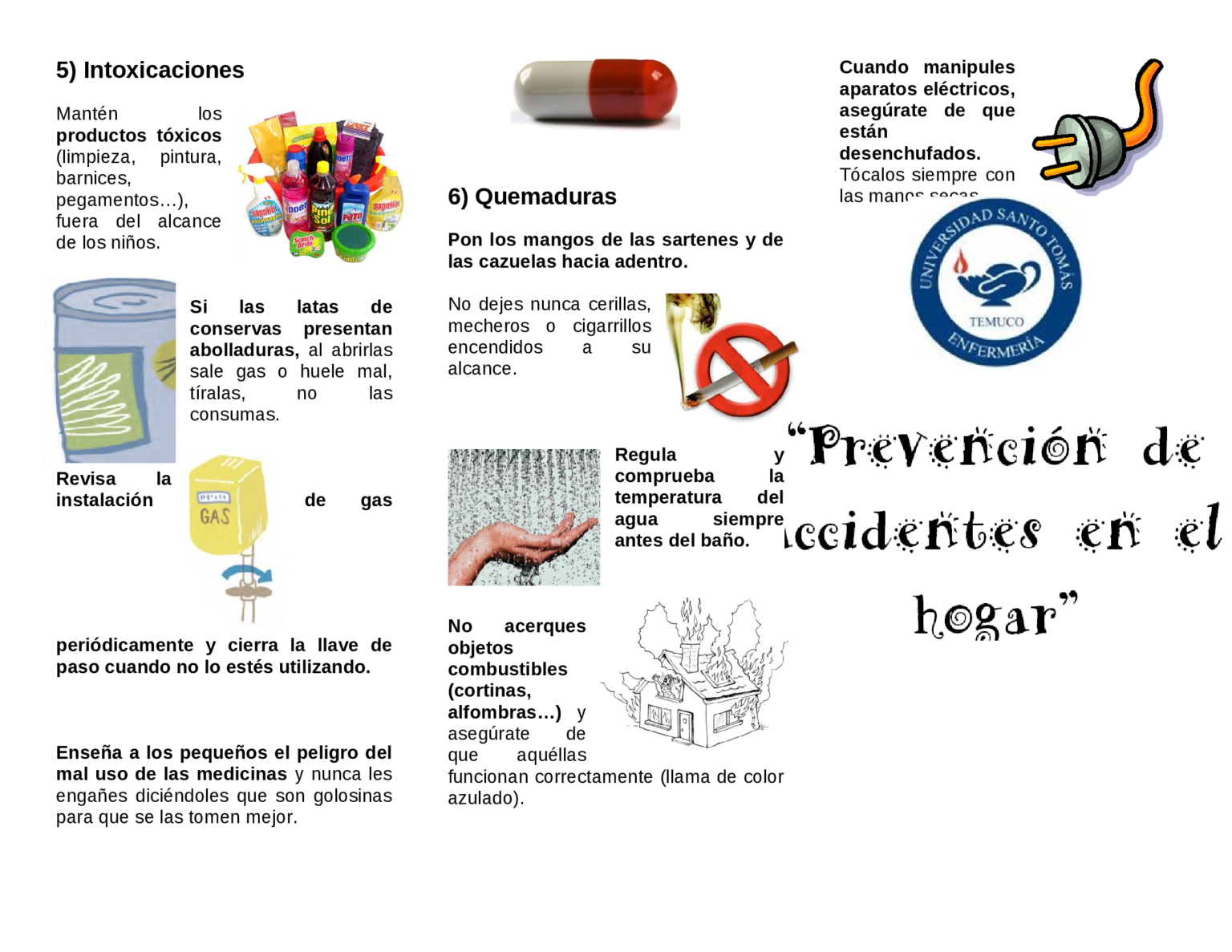 Triptico De Prevencion De Accidentes En El Hogar Para Ninos