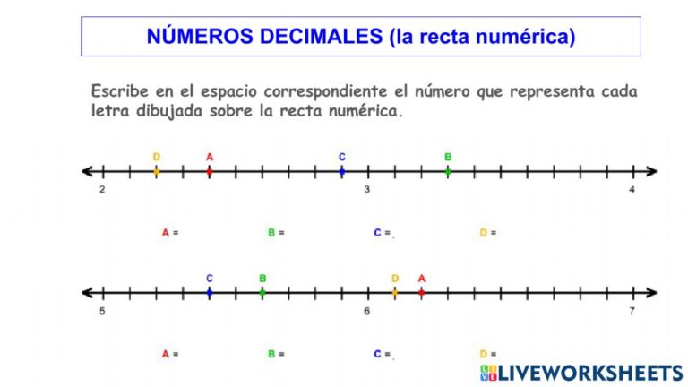 Ejercicios De Numeros Decimales Y Fracciones En La Recta Numerica 0222